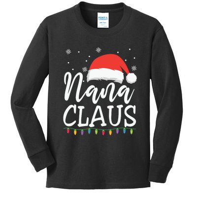 Nana Clause Christmas Light Funny, Christmas Lights, Funny Christmas, Funny Santa Kids Long Sleeve Shirt