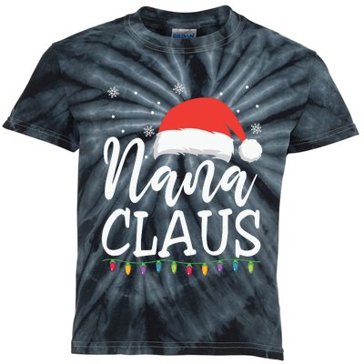 Nana Clause Christmas Light Funny, Christmas Lights, Funny Christmas, Funny Santa Kids Tie-Dye T-Shirt