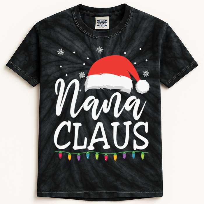 Nana Clause Christmas Light Funny, Christmas Lights, Funny Christmas, Funny Santa Kids Tie-Dye T-Shirt