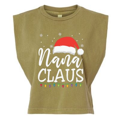 Nana Clause Christmas Light Funny, Christmas Lights, Funny Christmas, Funny Santa Garment-Dyed Women's Muscle Tee