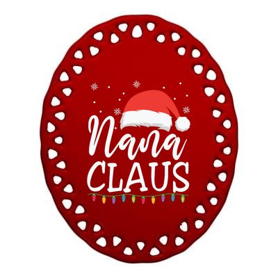 Nana Clause Christmas Light Funny, Christmas Lights, Funny Christmas, Funny Santa Ceramic Oval Ornament