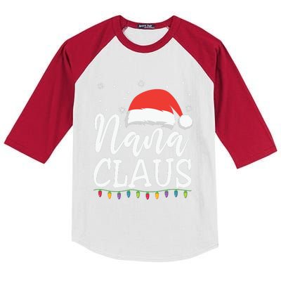 Nana Clause Christmas Light Funny, Christmas Lights, Funny Christmas, Funny Santa Kids Colorblock Raglan Jersey