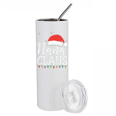 Nana Clause Christmas Light Funny, Christmas Lights, Funny Christmas, Funny Santa Stainless Steel Tumbler