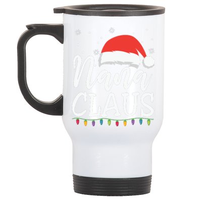 Nana Clause Christmas Light Funny, Christmas Lights, Funny Christmas, Funny Santa Stainless Steel Travel Mug