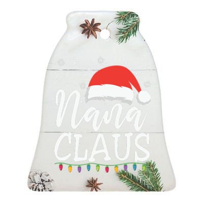 Nana Clause Christmas Light Funny, Christmas Lights, Funny Christmas, Funny Santa Ceramic Bell Ornament