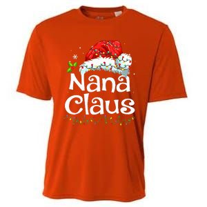 Nana Claus Christmas Pajama Family Matching Xmas Light Cooling Performance Crew T-Shirt