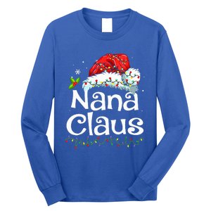 Nana Claus Christmas Pajama Family Matching Xmas Light Long Sleeve Shirt