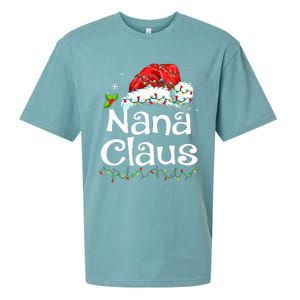 Nana Claus Christmas Pajama Family Matching Xmas Light Sueded Cloud Jersey T-Shirt