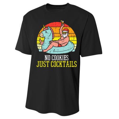 No Cookies Cocktails Santa Summer Christmas In July Xmas Performance Sprint T-Shirt