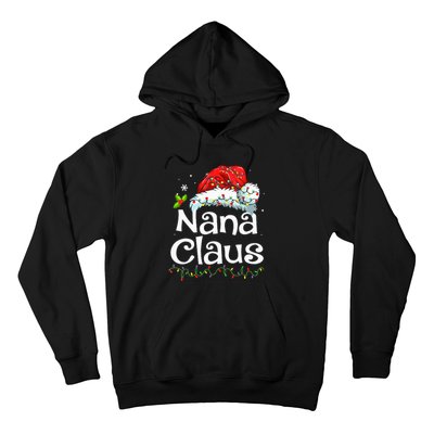 Nana Claus Christmas Pajama Family Matching Xmas Light Hoodie