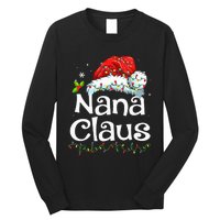 Nana Claus Christmas Pajama Family Matching Xmas Light Long Sleeve Shirt