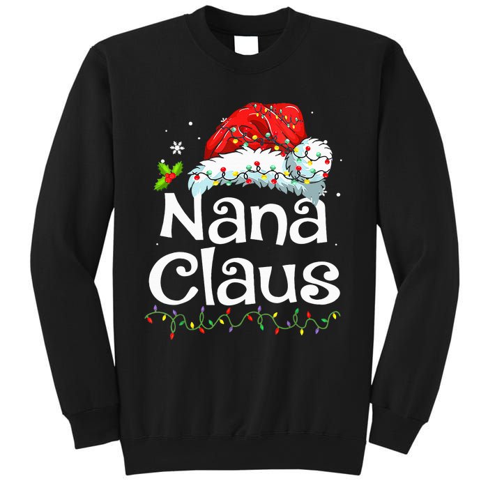 Nana Claus Christmas Pajama Family Matching Xmas Light Sweatshirt