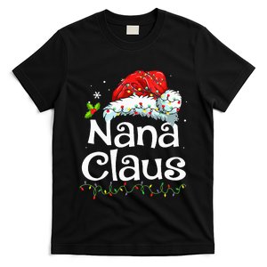 Nana Claus Christmas Pajama Family Matching Xmas Light T-Shirt