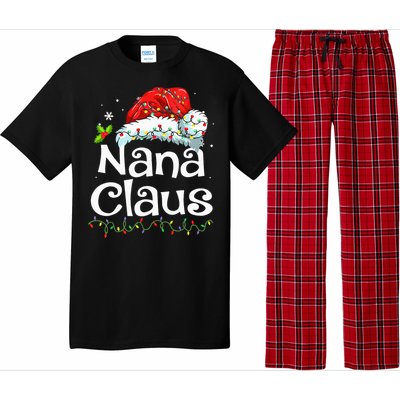 Nana Claus Christmas Pajama Family Matching Xmas Light Pajama Set