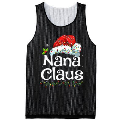 Nana Claus Christmas Pajama Family Matching Xmas Light Mesh Reversible Basketball Jersey Tank