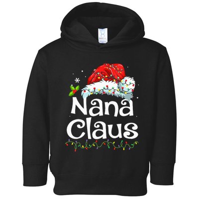 Nana Claus Christmas Pajama Family Matching Xmas Light Toddler Hoodie