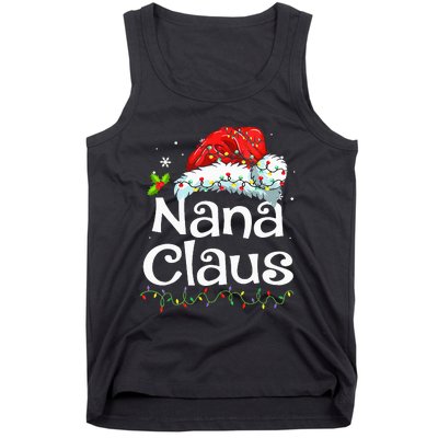 Nana Claus Christmas Pajama Family Matching Xmas Light Tank Top