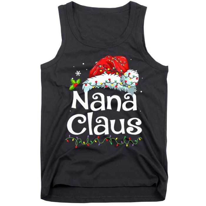 Nana Claus Christmas Pajama Family Matching Xmas Light Tank Top