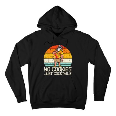 No Cookies Cocktails Santa Summer Christmas In July Xmas Hoodie