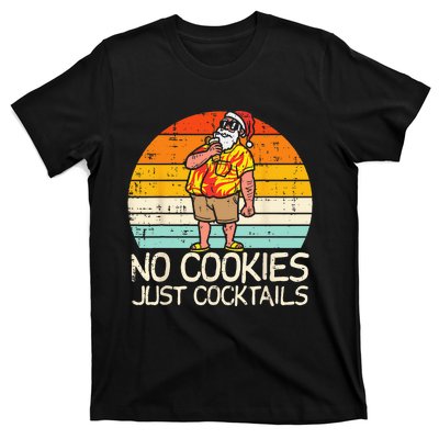 No Cookies Cocktails Santa Summer Christmas In July Xmas T-Shirt