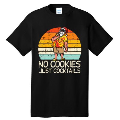 No Cookies Cocktails Santa Summer Christmas In July Xmas Tall T-Shirt