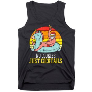 No Cookies Cocktails Santa Summer Christmas In July Xmas Tank Top