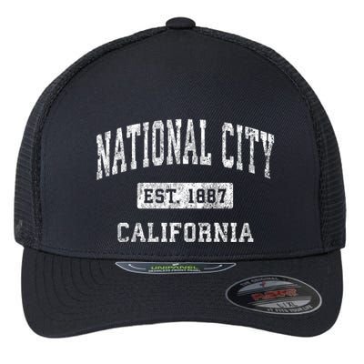 National City California Ca Vintage Established Sports Flexfit Unipanel Trucker Cap