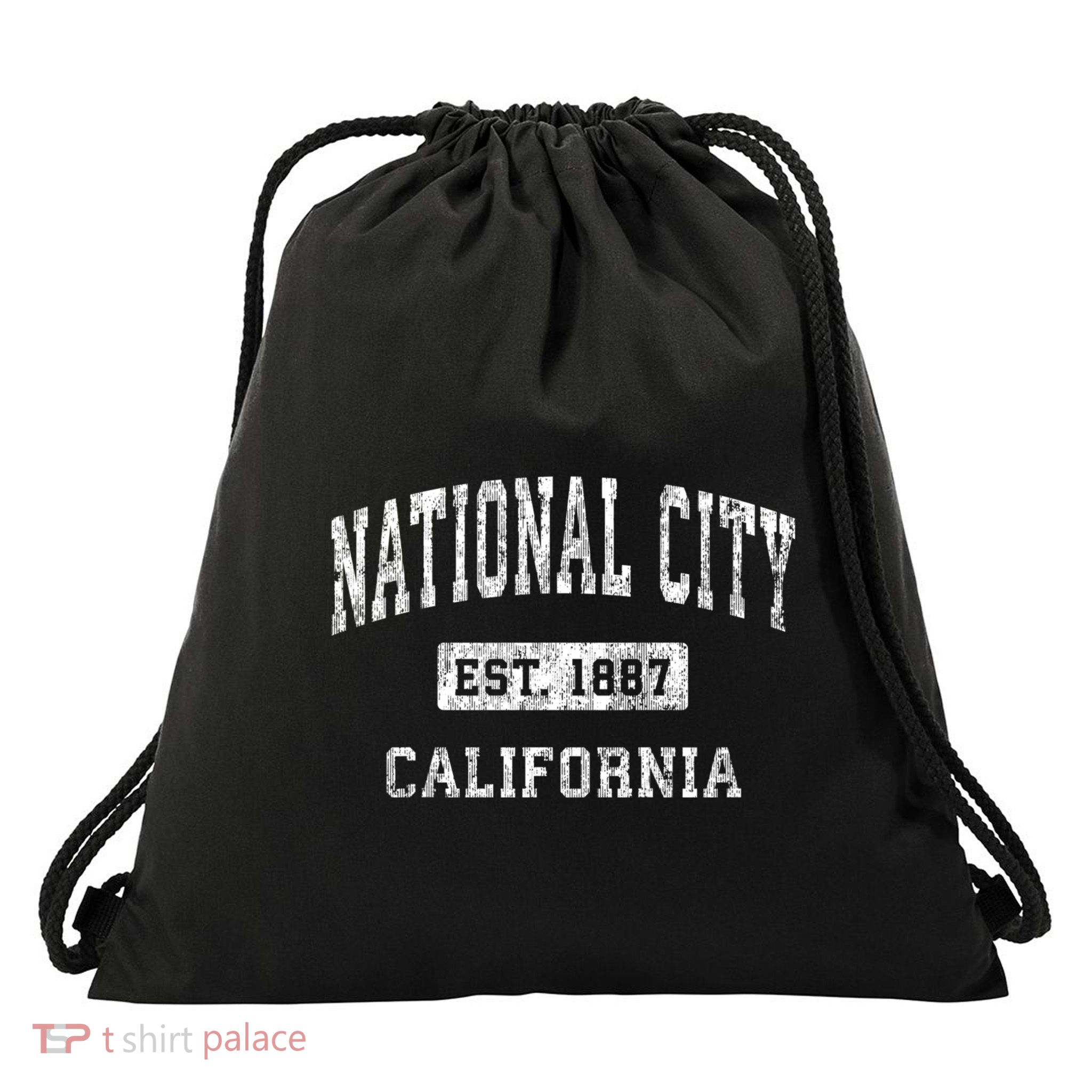 National City California Ca Vintage Established Sports Drawstring Bag