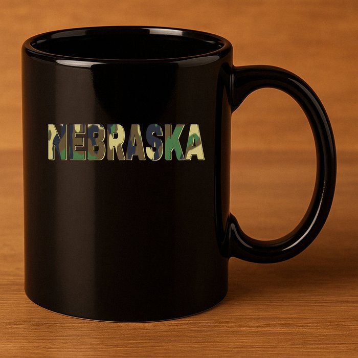 Nebraska Camouflage Camo Nebraska 11oz C Handle Ceramic Mug