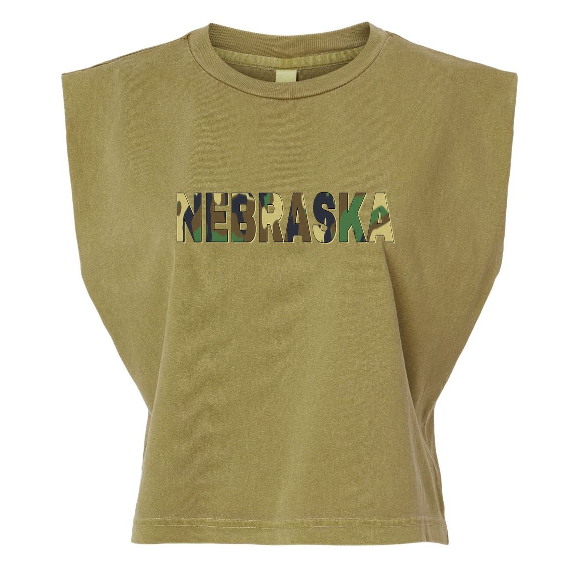 Nebraska Camouflage Camo Nebraska Garment-Dyed Women's Muscle Tee
