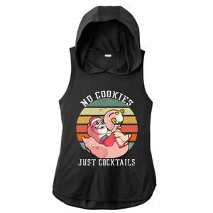 No Cookies Cocktails Santa Summer Christmas In July Ladies PosiCharge Tri-Blend Wicking Draft Hoodie Tank