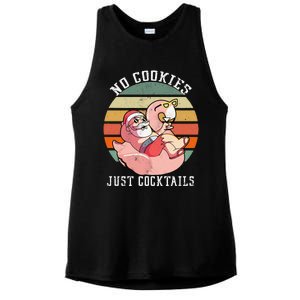 No Cookies Cocktails Santa Summer Christmas In July Ladies PosiCharge Tri-Blend Wicking Tank