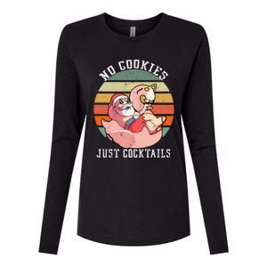 No Cookies Cocktails Santa Summer Christmas In July Womens Cotton Relaxed Long Sleeve T-Shirt