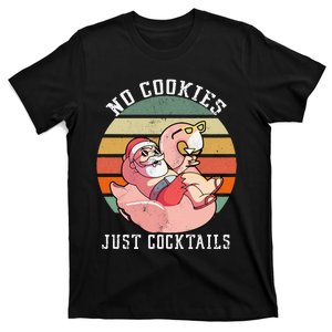 No Cookies Cocktails Santa Summer Christmas In July T-Shirt