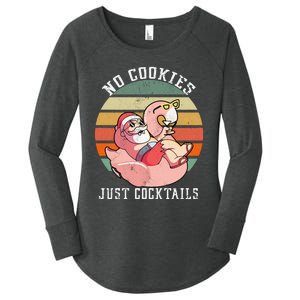 No Cookies Cocktails Santa Summer Christmas In July Women's Perfect Tri Tunic Long Sleeve Shirt