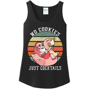 No Cookies Cocktails Santa Summer Christmas In July Ladies Essential Tank