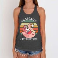 No Cookies Cocktails Santa Summer Christmas In July Women's Knotted Racerback Tank