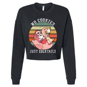 No Cookies Cocktails Santa Summer Christmas In July Cropped Pullover Crew