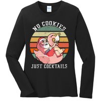 No Cookies Cocktails Santa Summer Christmas In July Ladies Long Sleeve Shirt