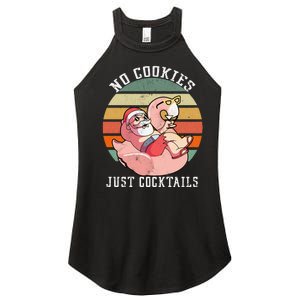 No Cookies Cocktails Santa Summer Christmas In July Women's Perfect Tri Rocker Tank