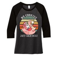 No Cookies Cocktails Santa Summer Christmas In July Women's Tri-Blend 3/4-Sleeve Raglan Shirt