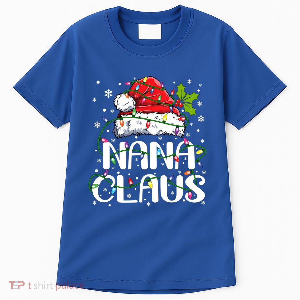 Nana Claus Christmas Lights Pajama Family Matching Gift Tall T-Shirt