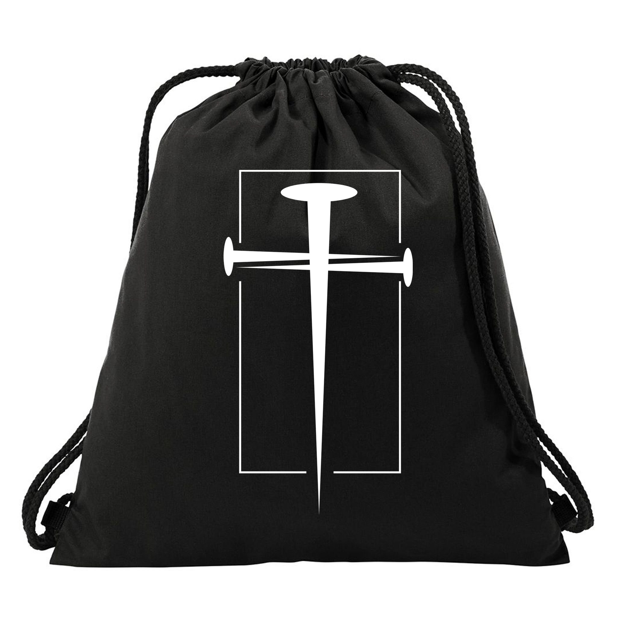 Nail Cross Christianity Drawstring Bag