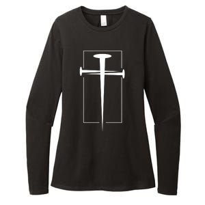 Nail Cross Christianity Womens CVC Long Sleeve Shirt