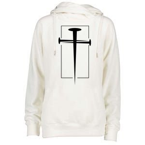 Nail Cross Christianity Womens Funnel Neck Pullover Hood