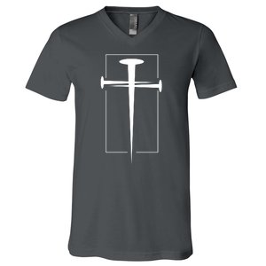 Nail Cross Christianity V-Neck T-Shirt