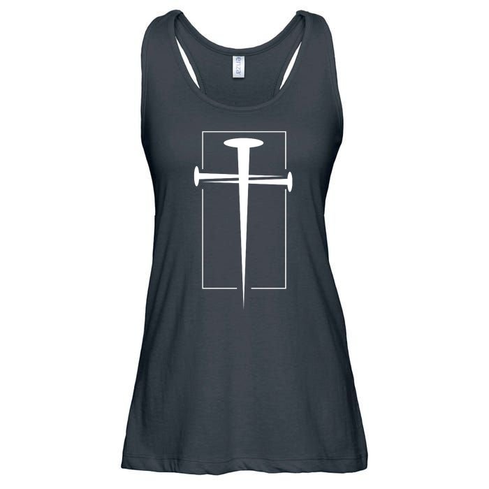 Nail Cross Christianity Ladies Essential Flowy Tank