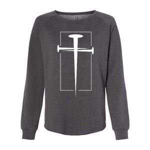 Nail Cross Christianity Womens California Wash Sweatshirt