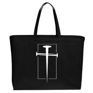 Nail Cross Christianity Cotton Canvas Jumbo Tote