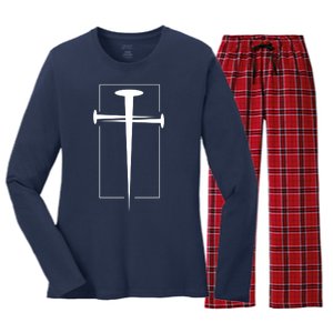 Nail Cross Christianity Women's Long Sleeve Flannel Pajama Set 